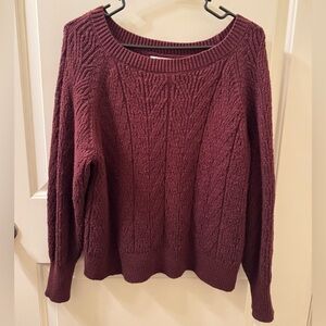 Old Navy Plum Textured Knit Sweater
